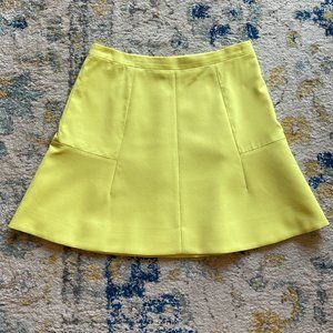 J. Crew Lime Green Flare Skirt
